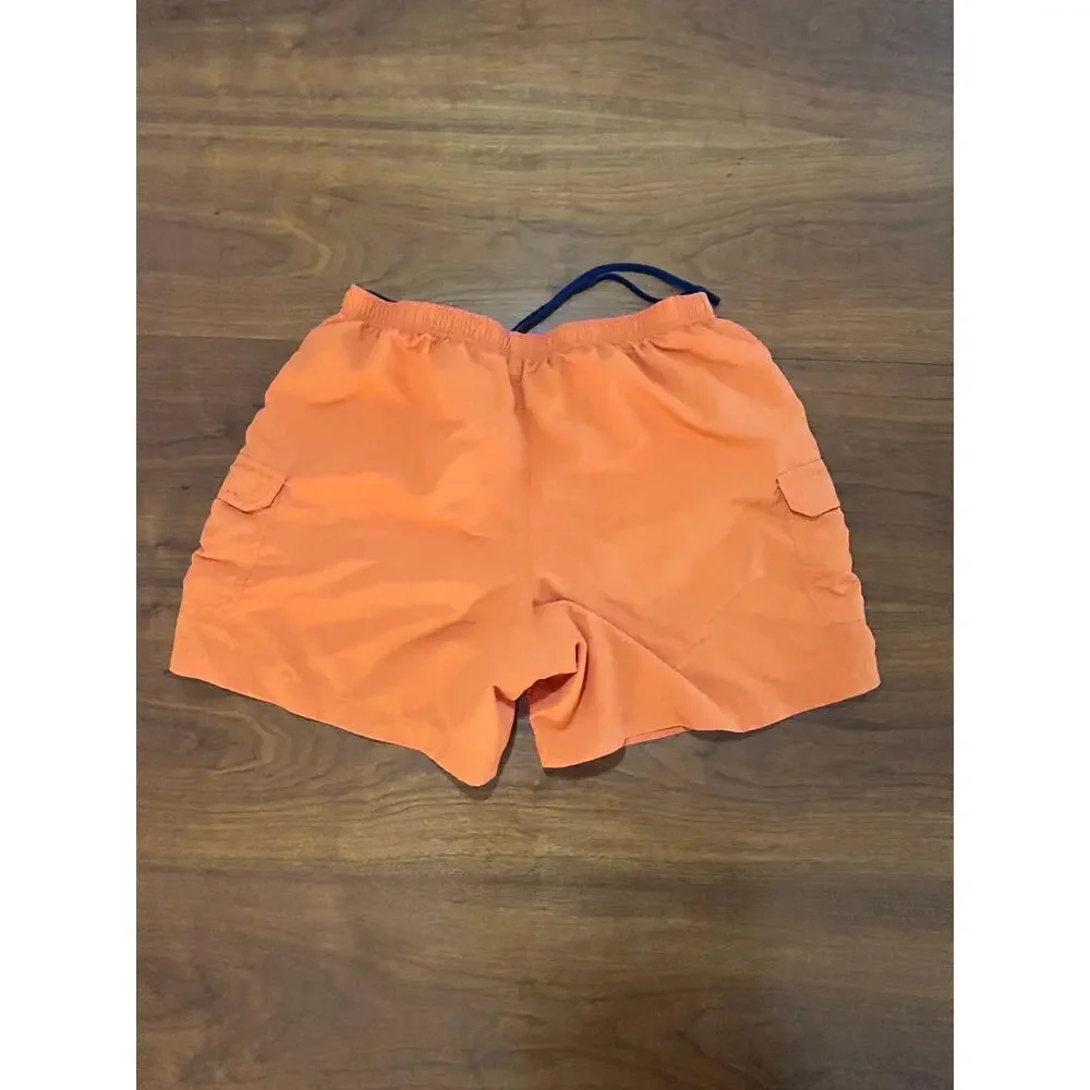 Orange L.L. Bean Cargo Mesh-Lined Swim Trunks | Water Shorts - (Men's‎ L)